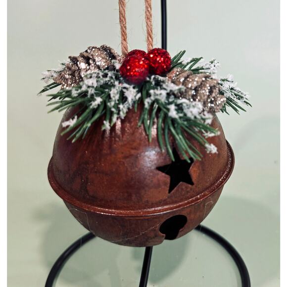 Handmade Other - Price Reduced Rustic Rusty Bell Christmas with Greenery and Berries CP20
